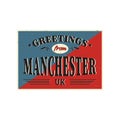 Manchester United Kingdom Greeting Sign Art Postcard Vintage Web Poster