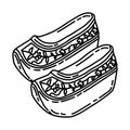 Manchu Women`s Shoes Icon. Doodle Hand Drawn or Outline Icon Style