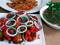 Gobi Manchuria, pudina raita, paneer paratha