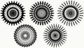 abstract collection of various mandala styles and black 