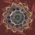 CIRCLE SUMMER FLOWER MANDALA. ABSTRACT BACKGROUND. DECORATIVE ROUND ELEMENTS.