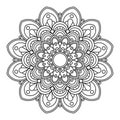 Mandala round ornament pattern. Anti-stress coloring book page for kids and adults. Royalty Free Stock Photo