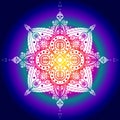 Mandala illustration with vibrant colors in the background Royalty Free Stock Photo