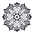Islamic mandala geometric vector background design with elegant round medallion persian line art