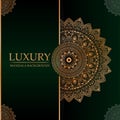 Luxurious mandala design for decoration with golden arabesque pattern Arabic Islamic east style, poster, cover, brochure, flyer