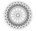 Mandala abstract flower pattern for adult coloring page