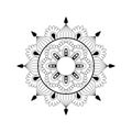 Mandala. Antistress coloring book. Template for mehendi. Oriental drawing. Vector illustration. Isolated on a white background