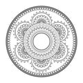 Mandala. Antistress coloring book. Template for mehendi. Oriental drawing. Vector illustration. Isolated on a white background