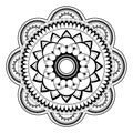 Mandala. Antistress coloring book. Template for mehendi. Oriental drawing. Vector illustration. Isolated on a white background