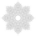 Mandala. Antistress coloring pages for adults. Monochrome circular oriental pattern.