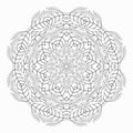 Mandala. Antistress coloring pages for adults. Monochrome circular lace oriental pattern.