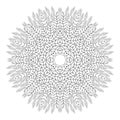 Mandala. Antistress coloring pages for adults. Monochrome circular lace oriental pattern.