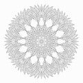 Mandala. Antistress coloring pages for adults. Monochrome circular lace oriental pattern.