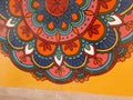 Mandala art wall detail work effort flowers