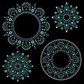 Mandala Australian dot paiting mandala set - vector design, Aboriginal traditional decorative patterns collection, Australian mosa