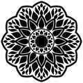 Mandala black on white background Geometry Round Ornament. Illustration, flower. Vector element. Mandala.