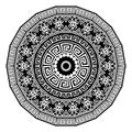 Mandala. Black and white celtic greek traditional style round mandala pattern. Ornamental vector background. Circle mandala