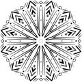 Mandala. Black and White Pattern. Vintage decorative elements. Hand drawn background. Arabic, Islam, Indian. Vector illustration Royalty Free Stock Photo
