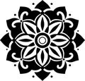 Mandala - black and white vector illustration