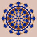 Mandala Blue and Brown Oriental Ornament