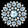 Mandala with blue gems