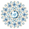 Mandala with blue gems