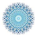 Mandala in blue tones. Vector openwork delicate drawing.
