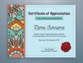 Mandala Bordered Certificate of Appreciation Template Royalty Free Stock Photo