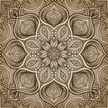 Mandala. brown circular pattern background