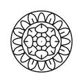 mandala buddhism line icon vector illustration