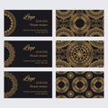 Golden frames and patterns for identity and decor Royalty Free Stock Photo