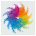 Color Wheel, Circle Flower Isolated Mandala Rainbow Colors Feather Shape Royalty Free Stock Photo