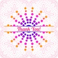 Colorful gradient dotted half of flower Thank You greeting card.