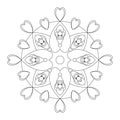 Mandala christmas,. illustration vector black and white. Art Therapy. Decorative elements.