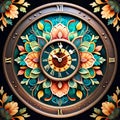 Mandala circle clock face life cycle circular lifetime