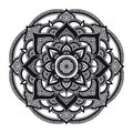 Mandala. Circle ethnic ornament. Hand drawn traditional indian round element. Spiritual meditation yoga henna theme