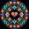 Mandala circle heart love life center universe Royalty Free Stock Photo