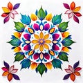 Mandala circle nature art colorful leaf blossom artist pattern