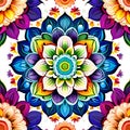 Mandala circle rainbow art nature blossom design