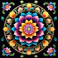 Mandala circle tibetan buddhism lotus flower circular arrangement