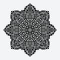 Mandala. circular geometric monochrome pattern