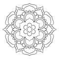 Mandala for color book. Monochrome illustration. Symmetrical pat