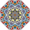 Mandala color circle. Vintage decor paisley elements.