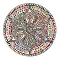 Mandala. Colored oriental decorative flower pattern