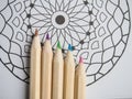 Mandala with colored pencils