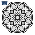 Mandala. Coloring book pages. Indian antistress medallion. Abstract islamic flower, arabic henna design, yoga symbol