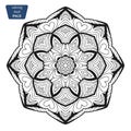 Mandala. Coloring book pages. Indian antistress medallion. Abstract islamic flower, arabic henna design, yoga symbol