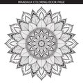 Mandala. Coloring book pages. Indian antistress medallion. White background, black outline. Vector illustration.