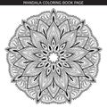 Mandala. Coloring book pages. Indian antistress medallion. White background, black outline. Vector illustration.