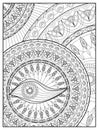 Mandala Coloring page For Adult Relaxation Mandala design eye Mandala Coloring Pages For Meditation And Happiness vector